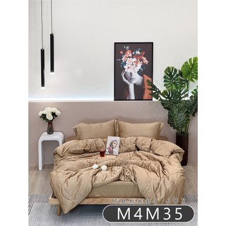 Chăn Ga Gối Lụa Tencel 60S Set 5 Món Cao Cấp, Ga Giường Màu Trơn Mềm Mịn