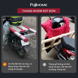 Thang nhôm đơn rút gọn FUJIHOME TLI500R - Cao 5m - Đế cao su chống trượt - Nhập khẩu chính hãng