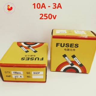 Cầu Chì Ống Thủy Tinh 6x30mm 250V 3A, 10A 2 cái