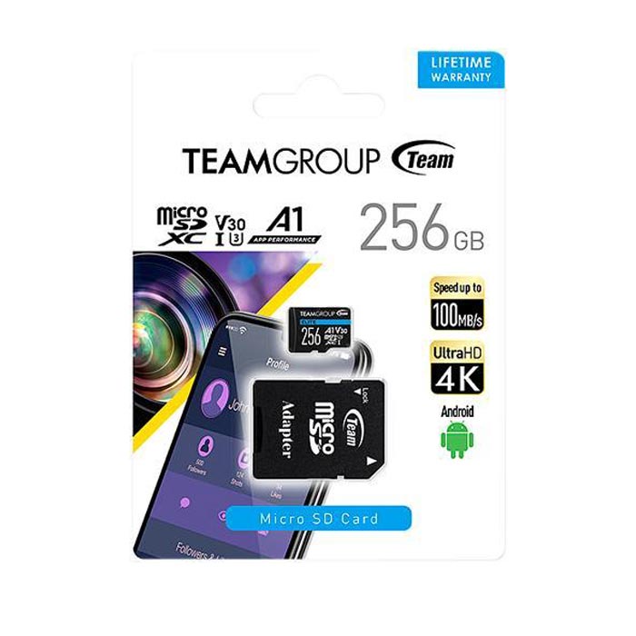 Ảnh Thẻ nhớ chuyên dụng cho Camera TeamGroup V30 A1 class10 100MB/s Ultra 4K 32GB 64GB 256GB 1