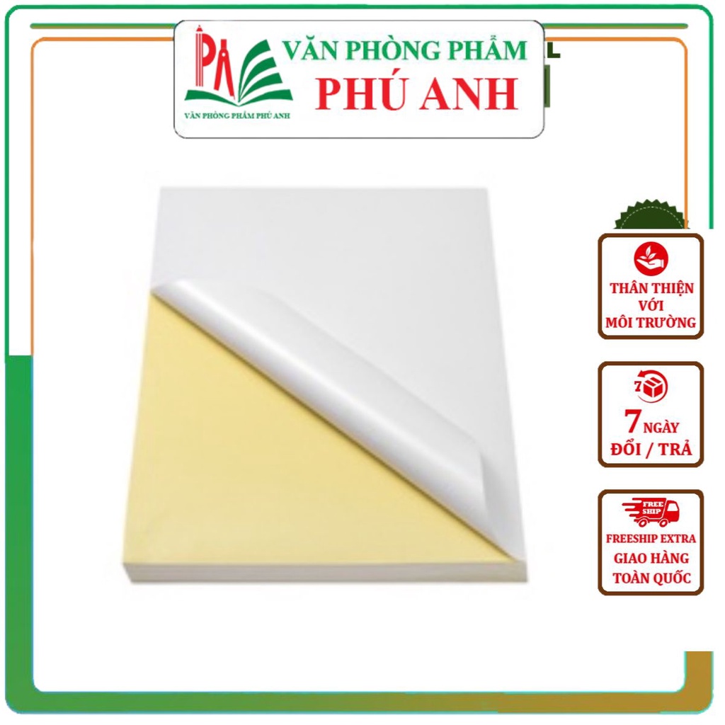 Giấy decan đế vàng hoặc xanh A4 - tập 100 tờ VPP PHÚ ANH | Shopee Việt Nam