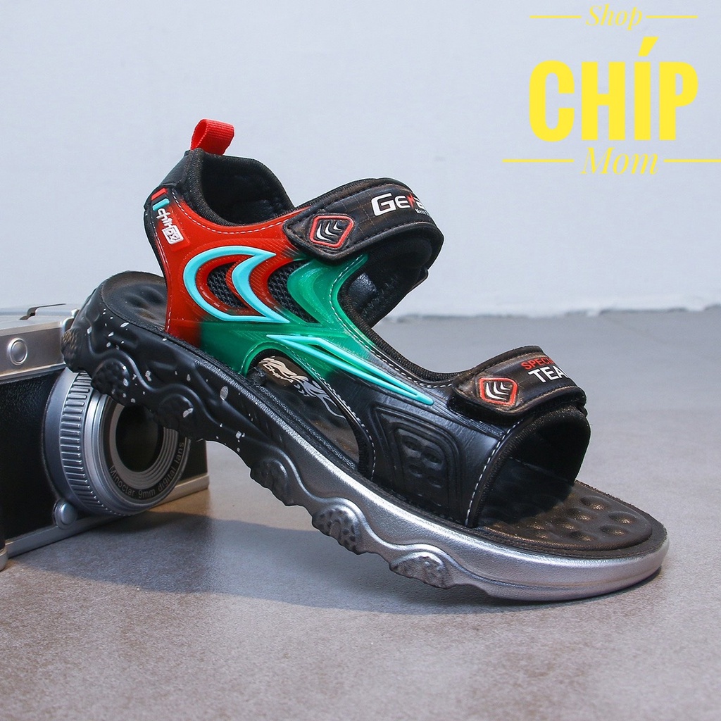 sandal bé trai dép quai hậu cho bé kiểu dáng thể thao khâu đế nkee bền đẹp đế chống trượt QCCC quai dán D15 Y15