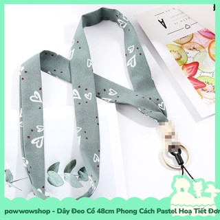 [Sẵn VN - Hỏa Tốc] Dây Đeo Vào Cổ 48cm Phong Cách Pastel Hoạt Tiết Đơn Giản Buộc Điện Thoại Hoặc Bảng Thẻ
