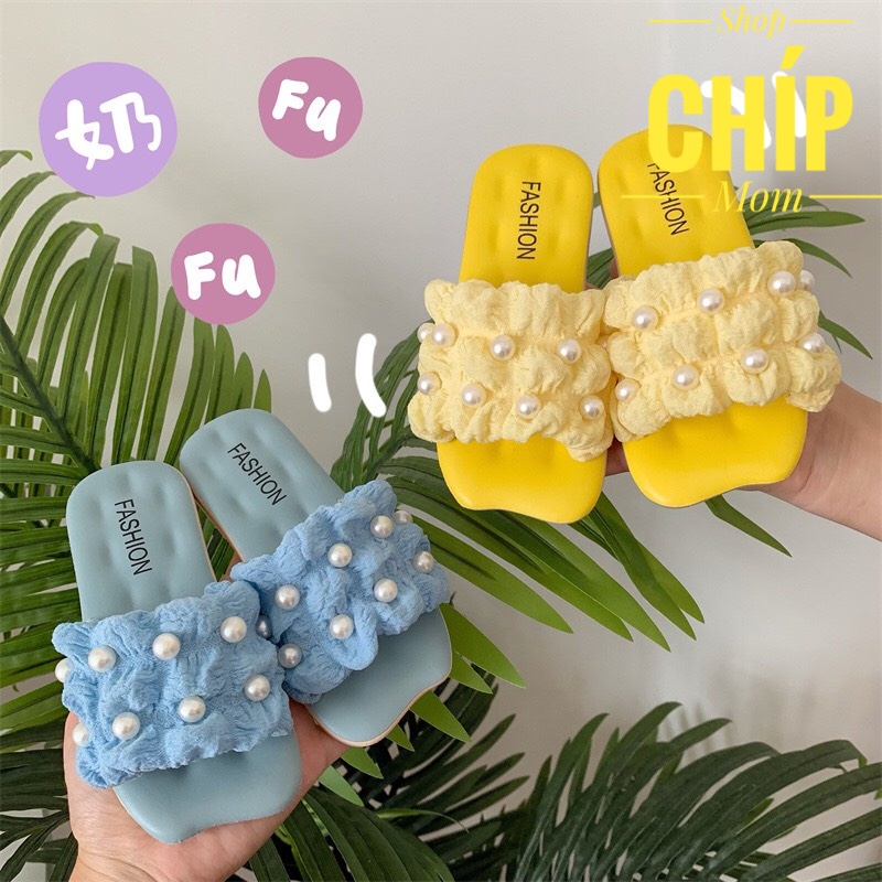 sandal bé gái dép lê cho bé bèo nhún ngọc vải êm chân da mềm chống trượt êm chân điệu đà A333 ( có ảnh thật )