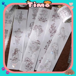 Washi Tape Cổ Trang Phong Cảnh Caro Vintage Sticker Cute Dán Sổ Kiểu Ánh Nhũ Timo WS36