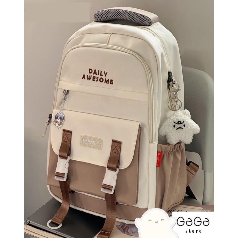 Balo nam nữ đi học phối màu thời trang ulzzang hàn quốc size lớn Daily awesome vừa lap 15.6 in B486 gaga store