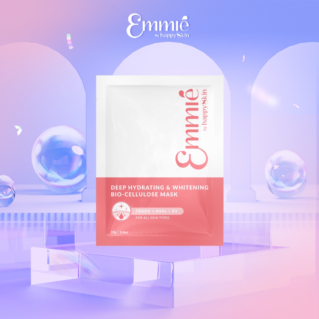 1 Mặt Nạ Dưỡng Trắng Super Hydrating & Whitening Bio Cellulose Mask Emmié by HappySkin