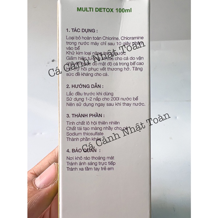 MULTI DETOX VER 02 KHỬ CLO. KHỬ ĐỘC, CHỐNG SỐC, TẠO NHỜN GIẢM STRESS CHO BỂ CÁ CẢNH MULTIBIO LAB 100ML