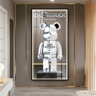 Tranh Treo Tường Bearbrick Nghệ Thuật - Tranh Laminate Tráng Gương (50x100cm)