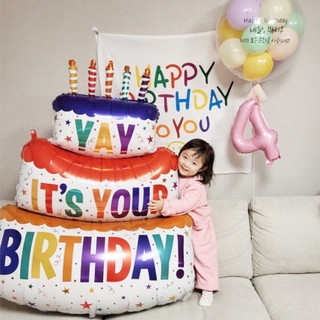Bóng hình bánh kem sinh nhật khổng lồ 80cm to như ảnh