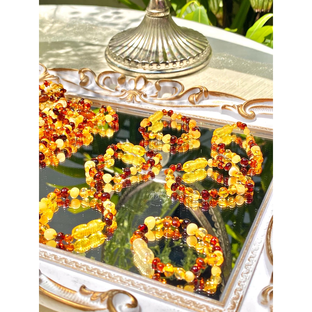 Ảnh Vòng Tay Em Bé Đá Hổ Phách 15cm Thiên Nhiên Bình An Sức Khoẻ SP003331 Gypsy.lala 2