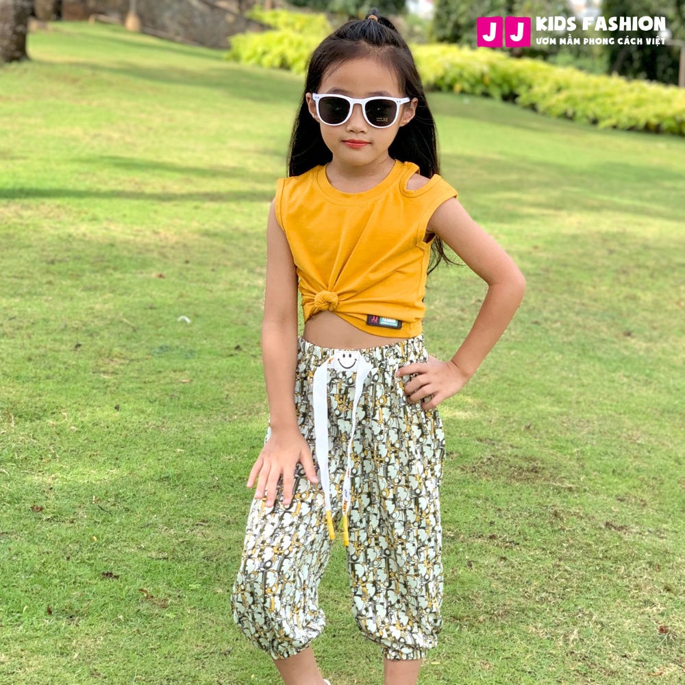 Quần Jogger Bé Gái Thun Dài Bo Ống – Phong Cách Hip Hop Năng Động | JJ Kids Fashion