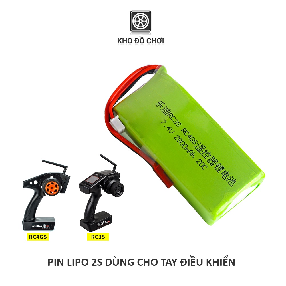 2-Pack  7.4V 2800mah 20C Li-Polymer Battery 2S For Radiolink RC3S Rc4gs Rc6gs Transmitter Reomote Controller