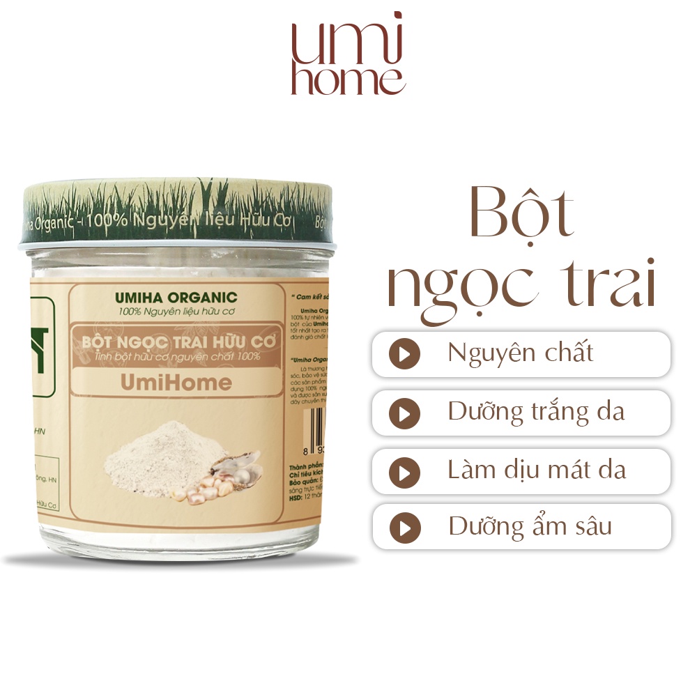 Ảnh Bột đắp mặt Ngọc Trai nguyên chất UMIHOME 135g làm sạch trắng da, tăng cường Collagen, ngăn ngừa lão hóa 1