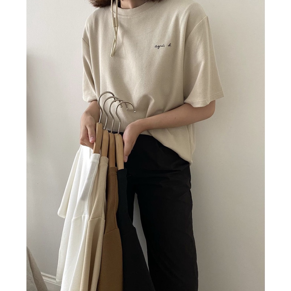 Ảnh Áo phông tổ ong in chữ EMIX freesize dưới 55kg, form dài rộng, chất cotton aophongchu0001/P6K9 1