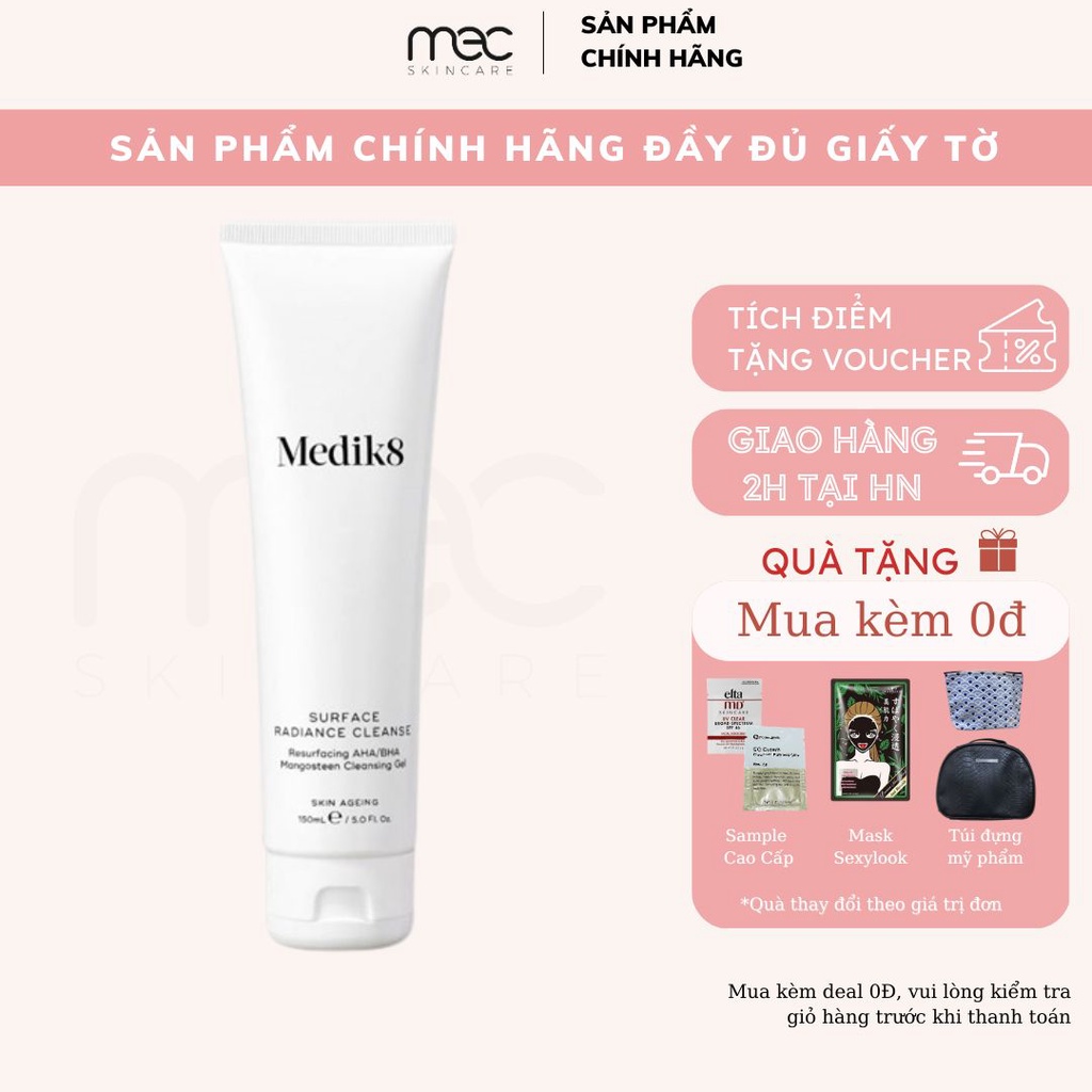 Sữa Rửa Mặt Có Chứa AHA BHA Medik8 Surface Radiance Cleanse 150ml ...