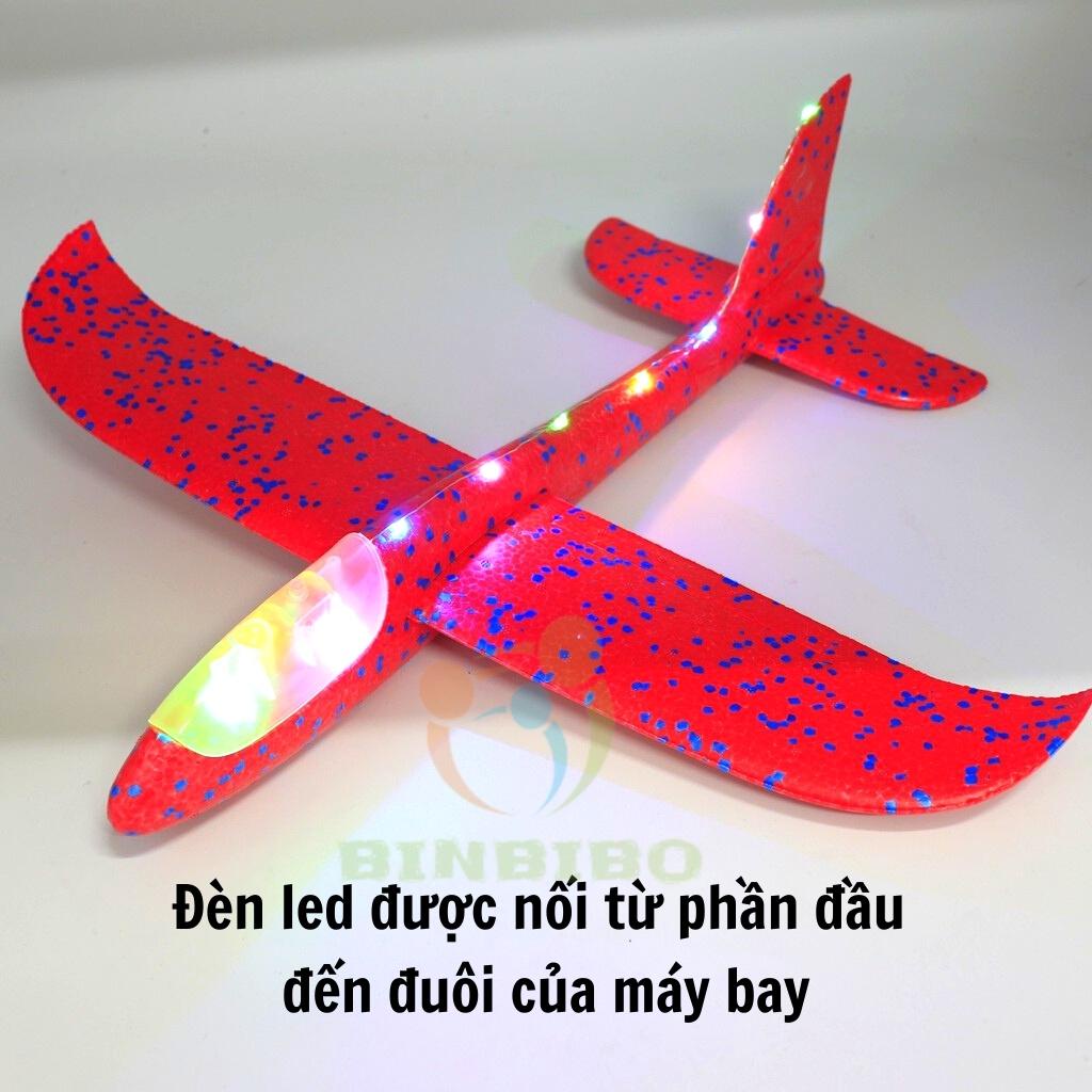 Máy bay xốp cỡ lớn có đèn led toàn thân đồ chơi ném tay cực vui cho bé - Binbibo