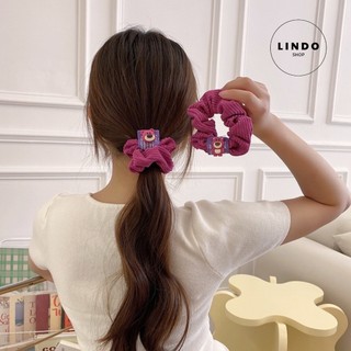 Dây Cột Tóc Gấu Dâu Hoạt Hình Xinh Xắn LINDO Bằng Cao Su Co Giãn Phong Cách Hàn Quốc Cho Nữ