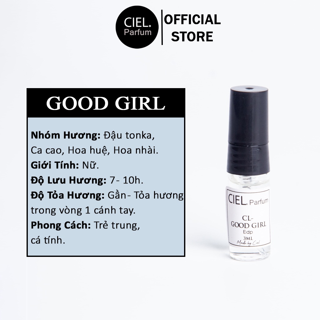 Ảnh Nước hoa nữ cao cấp Good Girl chính hãng Ciel Parfum ngọt ngào, gợi cảm, quyến rũ, phong cách trẻ trung, cá tính 2
