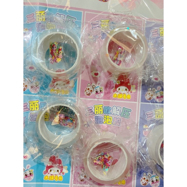 Băng dính Nano- Bong Bóng tự thổi hot - Set 3 món: băng dính ,charm nhũ,ống thổi cho bé