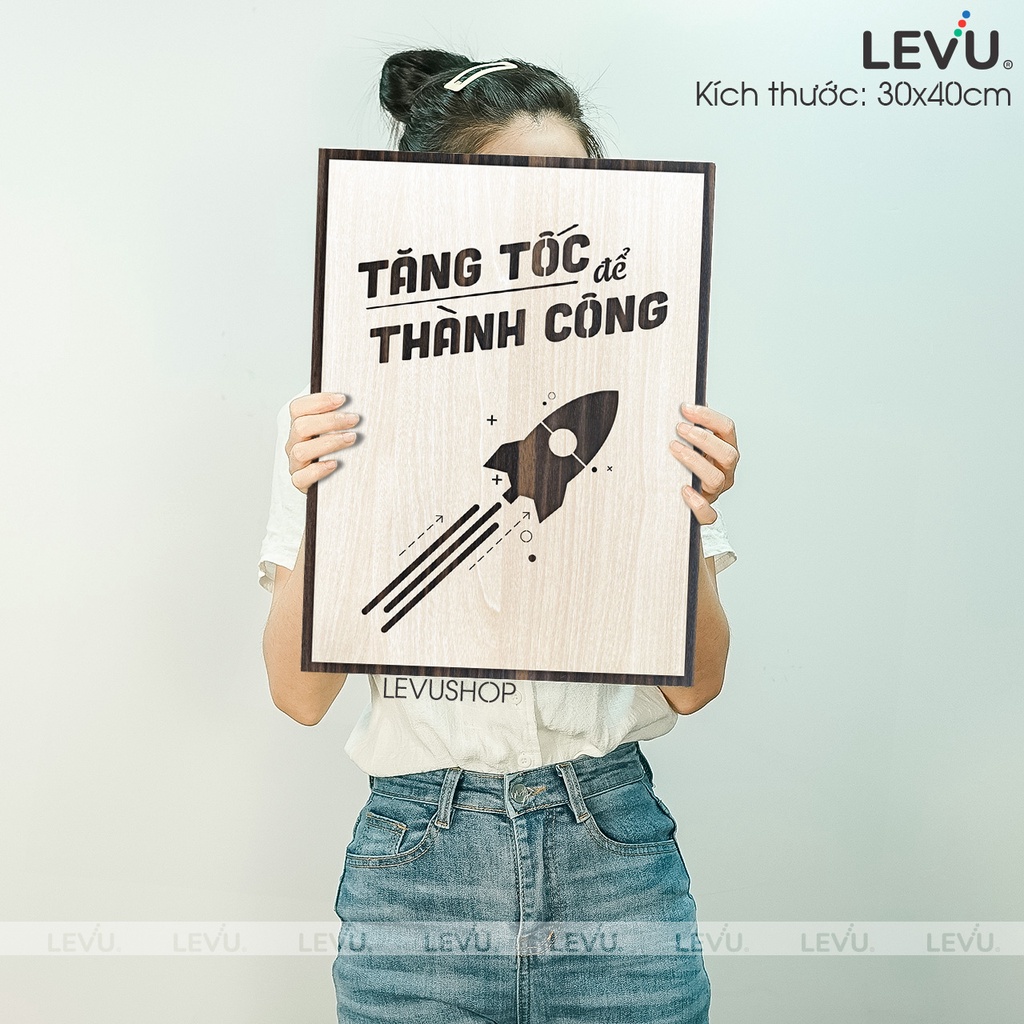 [Tăng tốc để thành công] Tranh văn phòng tạo động lực làm việc LEVU026