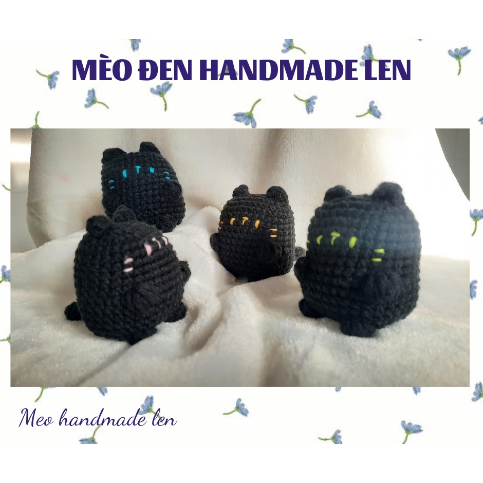Móc khoá mèo đen - Handmade len - Amigurumi (có chuông)