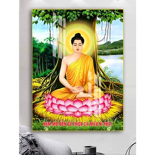 Tranh Treo Tường Đức Phật Thích Ca Mâu Ni - Tranh Laminate Tráng Gương (60x90cm)