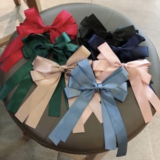 [Handmade] Kẹp nơ ruy băng vải lụa đuôi dài dễ thương phong cách Hàn Quốc dành cho bạn gái