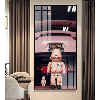 Tranh Treo Tường Bearbrick Nghệ Thuật - Tranh Laminate Tráng Gương (50x100cm)
