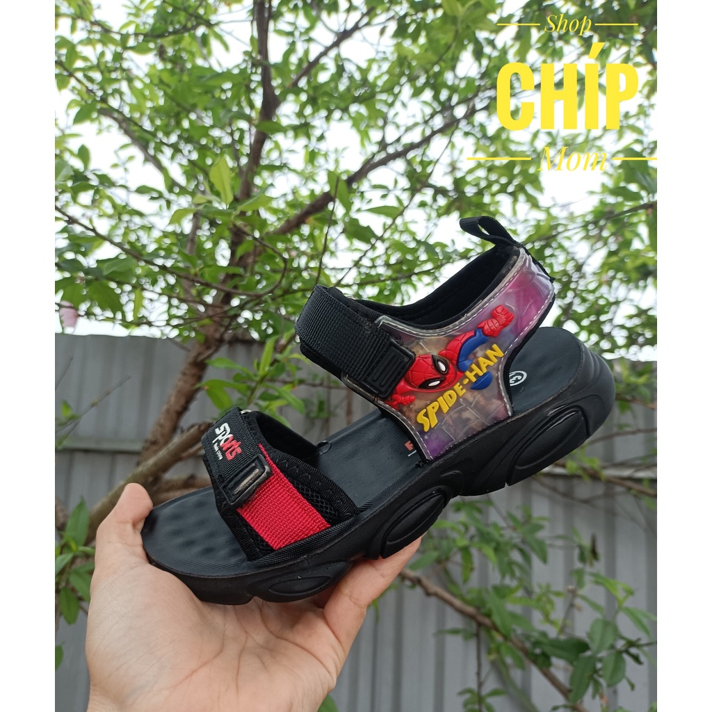 sandal bé trai dép quai hậu đi học cho bé có size đại khâu đế chìm đế chống trượt QCCC full hộp nhện 999 ( ảnh thật )