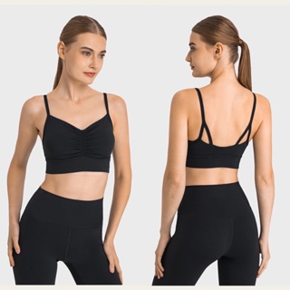 Áo Bra Thể Thao Nhún Ngực 2 Dây Tập Gym yoga vải Lulu Cao Cấp- Gym Outfit  2023