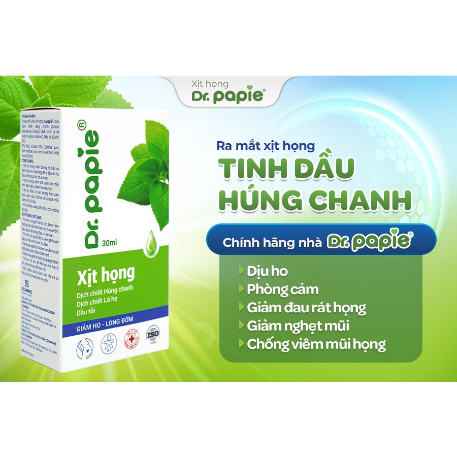 Mô tả Dầu Húng Chanh Dr.Papie Hỗ Trợ Giảm Ho, Tăng Sức Đề Kháng Đường Hô Hấp 30ml - 3