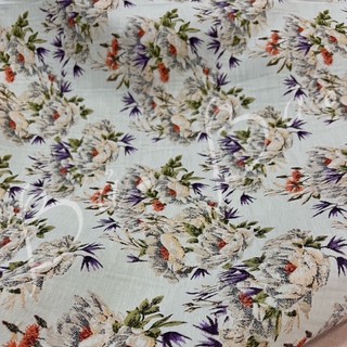 Vải Cotton Giả Gấm Dệt 2 Lớp Hoa Mềm Rũ Khổ 1m35