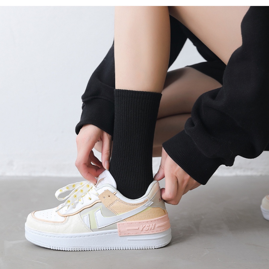 Vớ cổ cao nam nữ sọc gân 3B chất cotton dày dặn, thấm hút mồ hôi