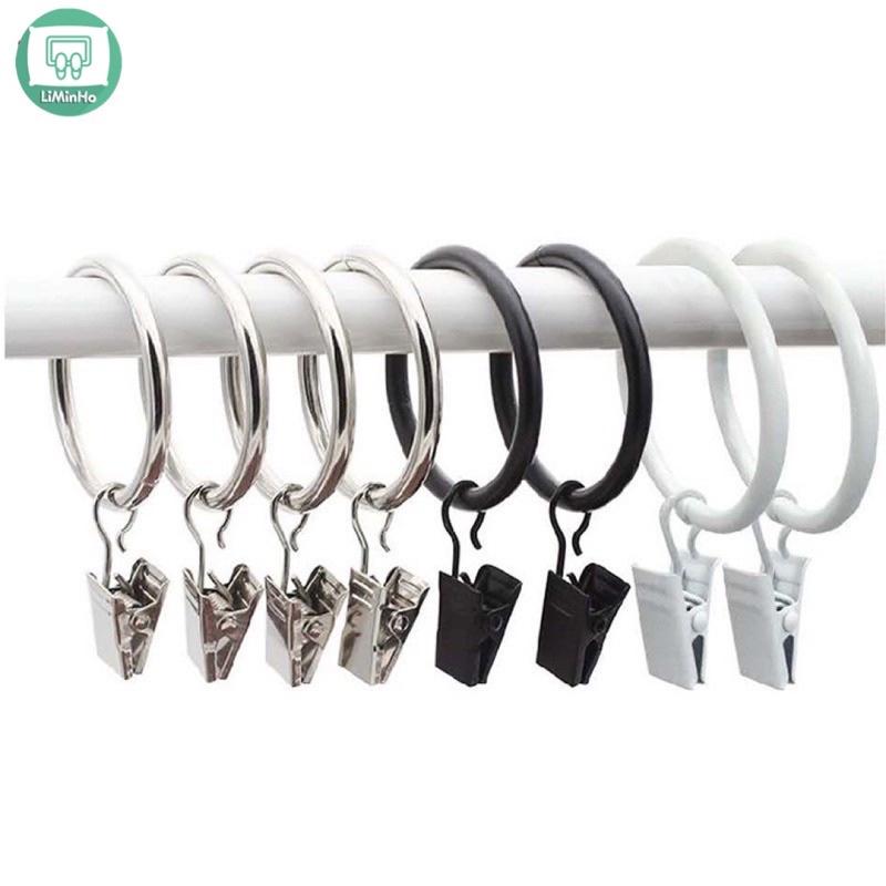 Móc treo rèm kèm khoen tròn dạng kẹp tiện dụng bộ 10 chiếc | Shopee ...