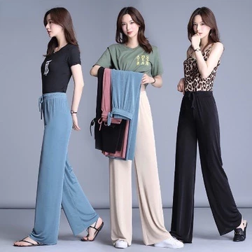 Quần Ống Rộng Quần Ống Suông Quần Culottes Chất Gân Tăm Quần Ống Sớ Quần Dài Nữ Quần Ống Đứng Hàn Quốc từ 40 đến 80kg