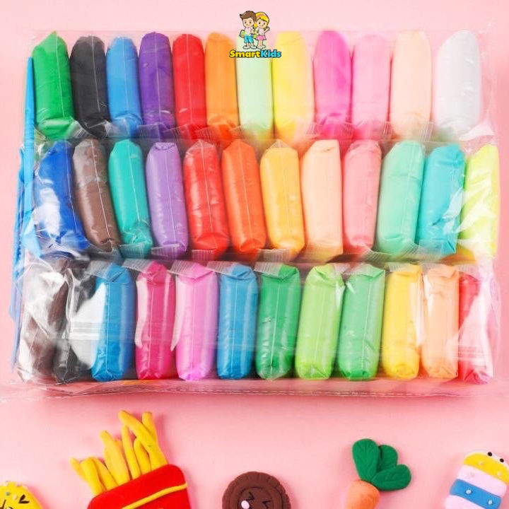 Đất sét tự khô Nhật 12/36 màu SMARTKIDS đất nặn tự khô hình cao cấp siêu nhẹ dành cho bé làm butter slime