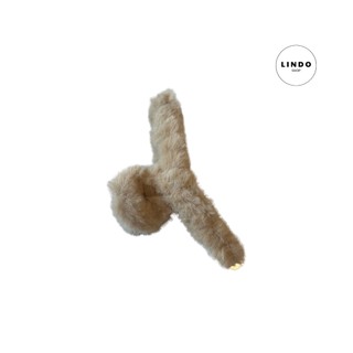 Kẹp tóc càng cua Phủ lông dễ thương, xinh xắn LINDO, kẹp tóc thời trang phong cách Hàn Quốc tiện dụng