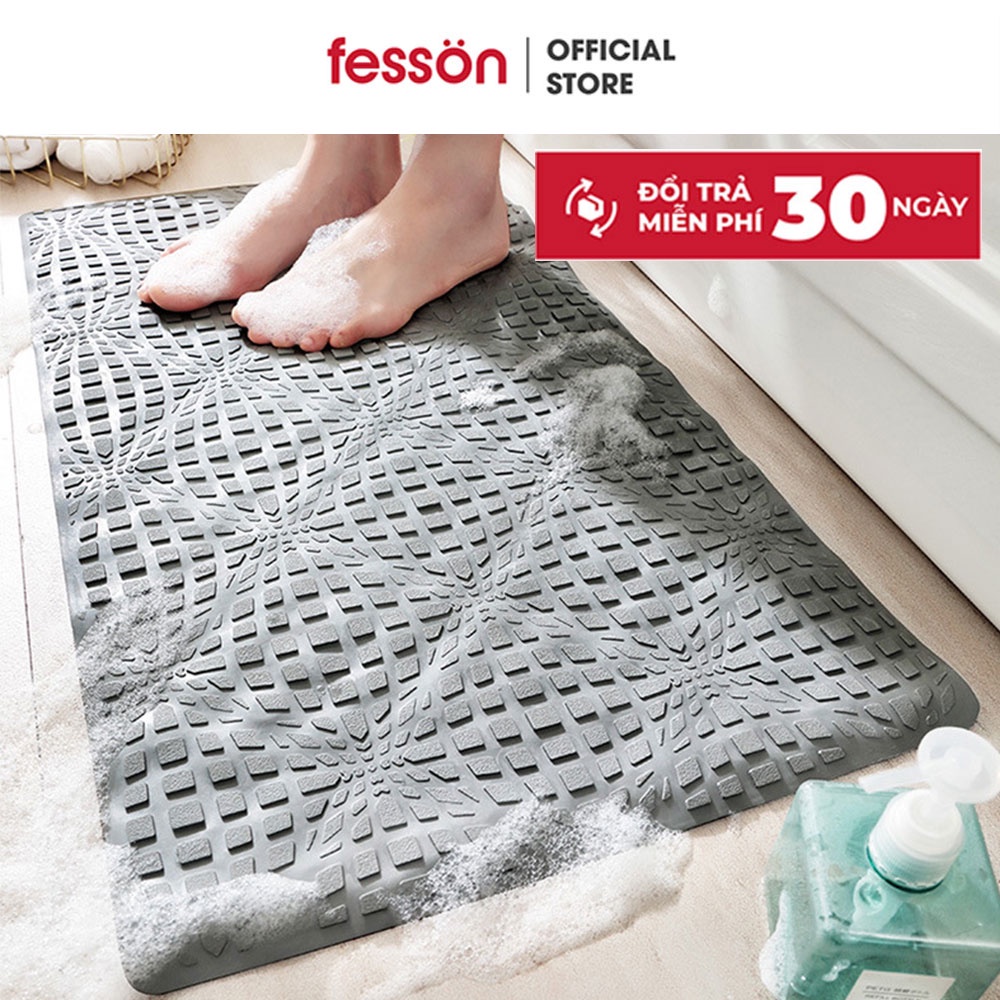 Thảm chùi chân nhà tắm chống trượt Fesson chất liệu PVC cao cấp 40X70cm (chọn màu)