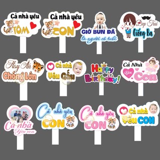 Hashtag cầm tay sinh nhật, thiết kế nội dung theo yêu cầu, YẾN NHI SHOP