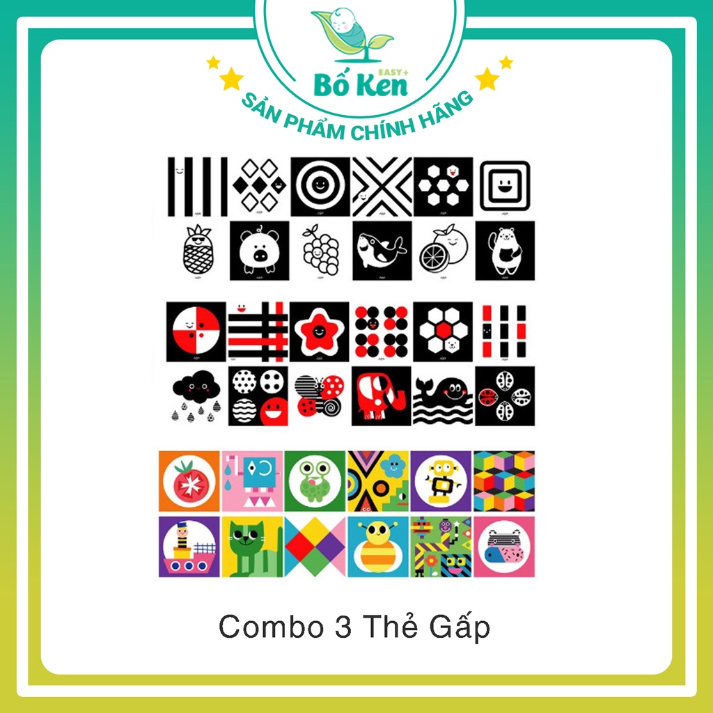 Ảnh Bộ Thẻ Kích Thích Thị Giác Giúp Bé Phát triển Toàn Diện [Chuẩn Phương Pháp Montessori, Loại Decal Dán và Thẻ Gấp] 4