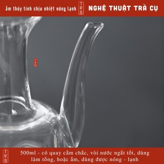 Ấm thủy tinh cao có nắp dung tích 500ml
