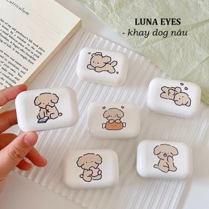 Khay chó nâu LUNA EYES kèm dụng cụ đeo lens