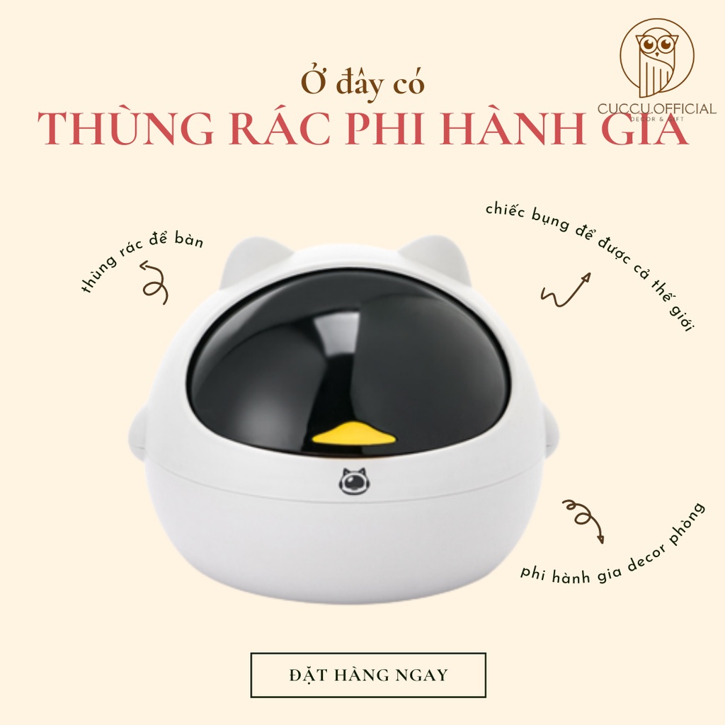 Thùng rác mini để bàn văn phòng, thùng rác nhỏ có nắp đậy thiết kế phi ...