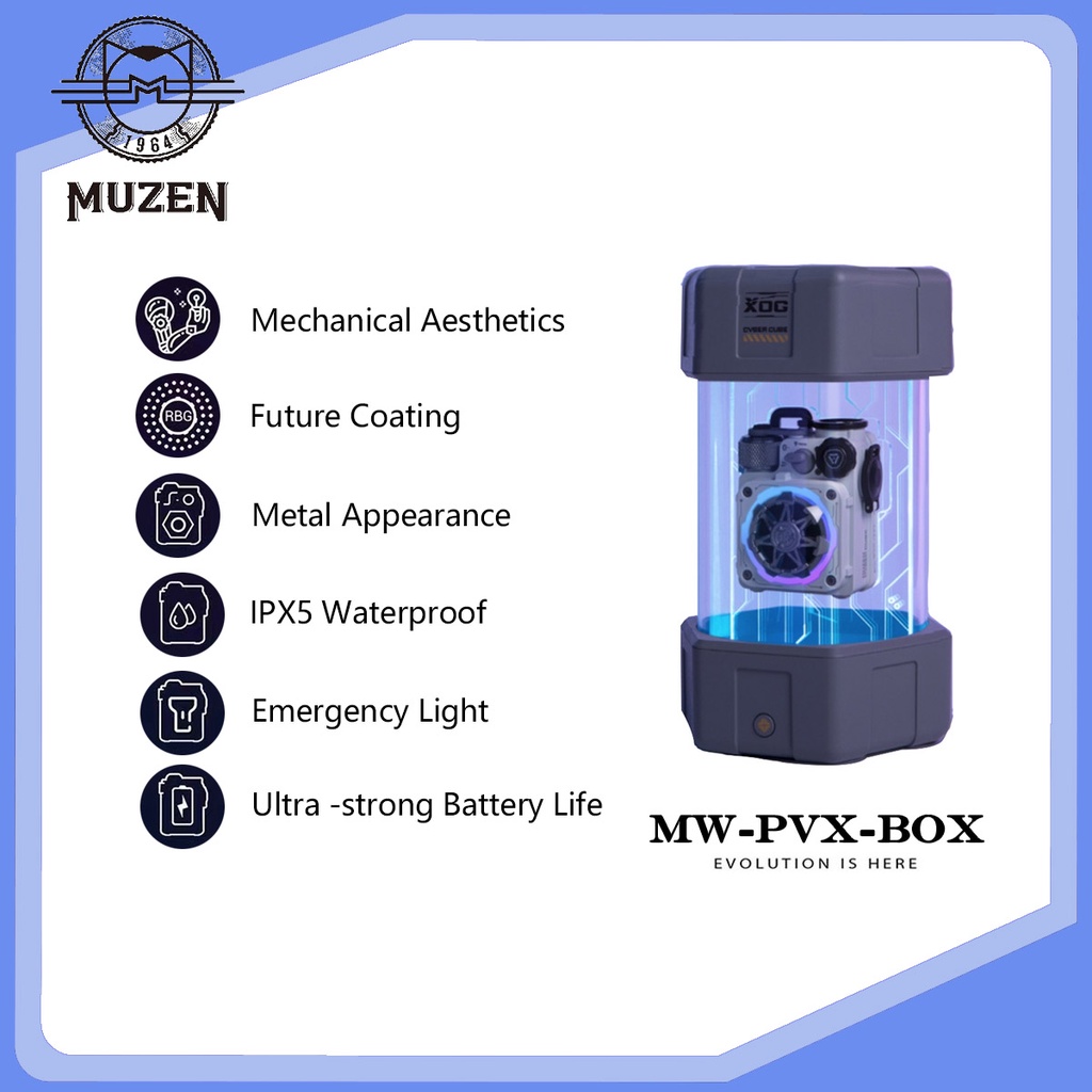 MUZEN MW-PVX-BOX CYBERCUBE Loa Bluetooth Di Động Mini Xoay Công Nghệ ...