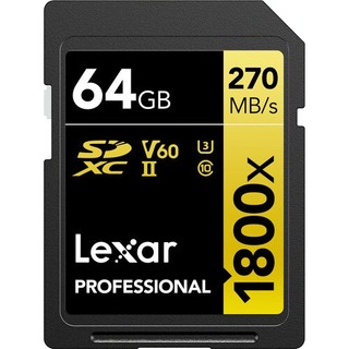 Thẻ nhớ Lexar SDXC Professional UHS-II 1800x 64GB 128GB 256GB, tốc độ 280MB/s cho máy ảnh, máy quay