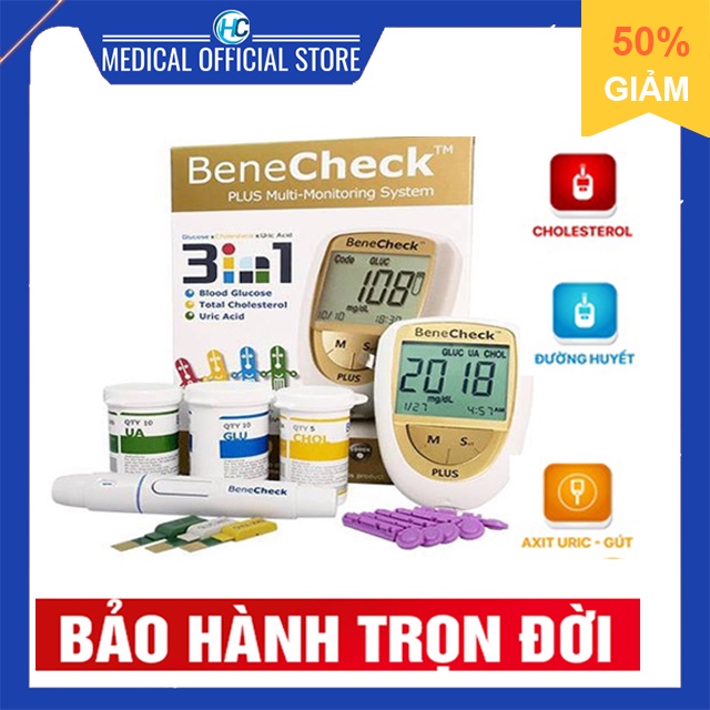 Máy Đo Đường Huyết 3 Trong 1 Benecheck Plus - Máy Đo Đường Huyết, Mỡ ...