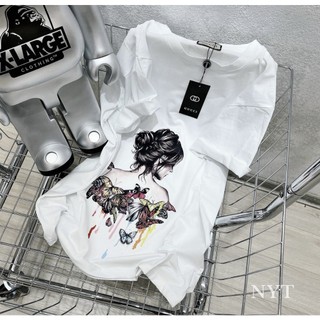 Áo phông thun 3158 nữ form rộng tay lỡ KONOVA chất liệu cotton khô in hình CÔ GÁI
