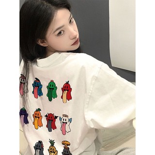 Áo thun HIIXIIVI cotton tay ngắn cổ tròn phong cách Hàn Quốc thời trang mùa hè 2023