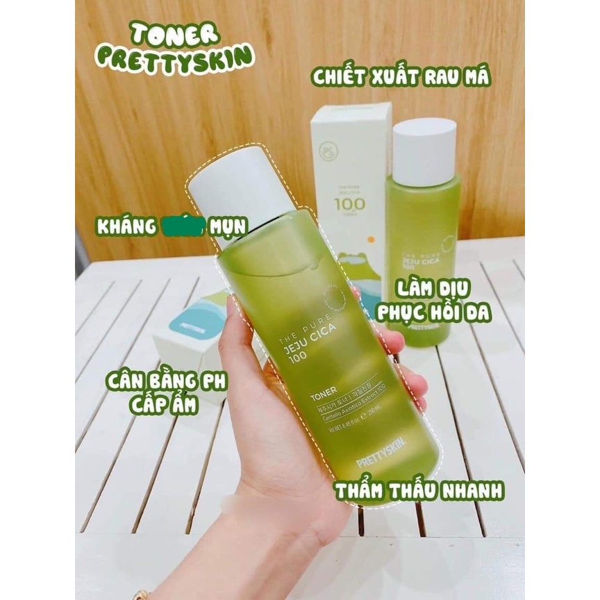 CHÍNH HÃNG CÓ TEM - TONER RAU MÁ JEJU CICA PRETTYSKIN 250ML Hàn quốc ...